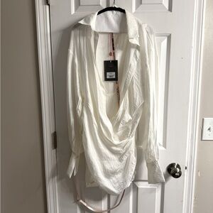 House of CB White long sleeve mini dress